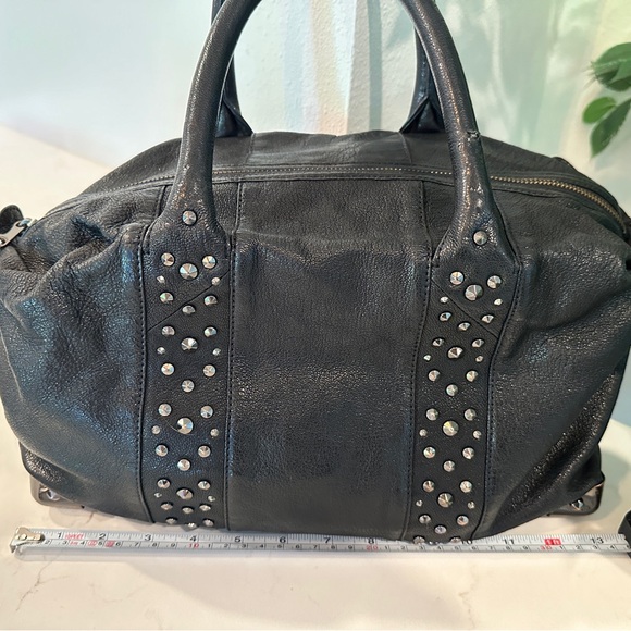 VGUC Black Banana Republix studded goat leather handbag - Picture 1 of 10